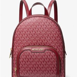 Michael Kors Burgundy Monogram Backpack